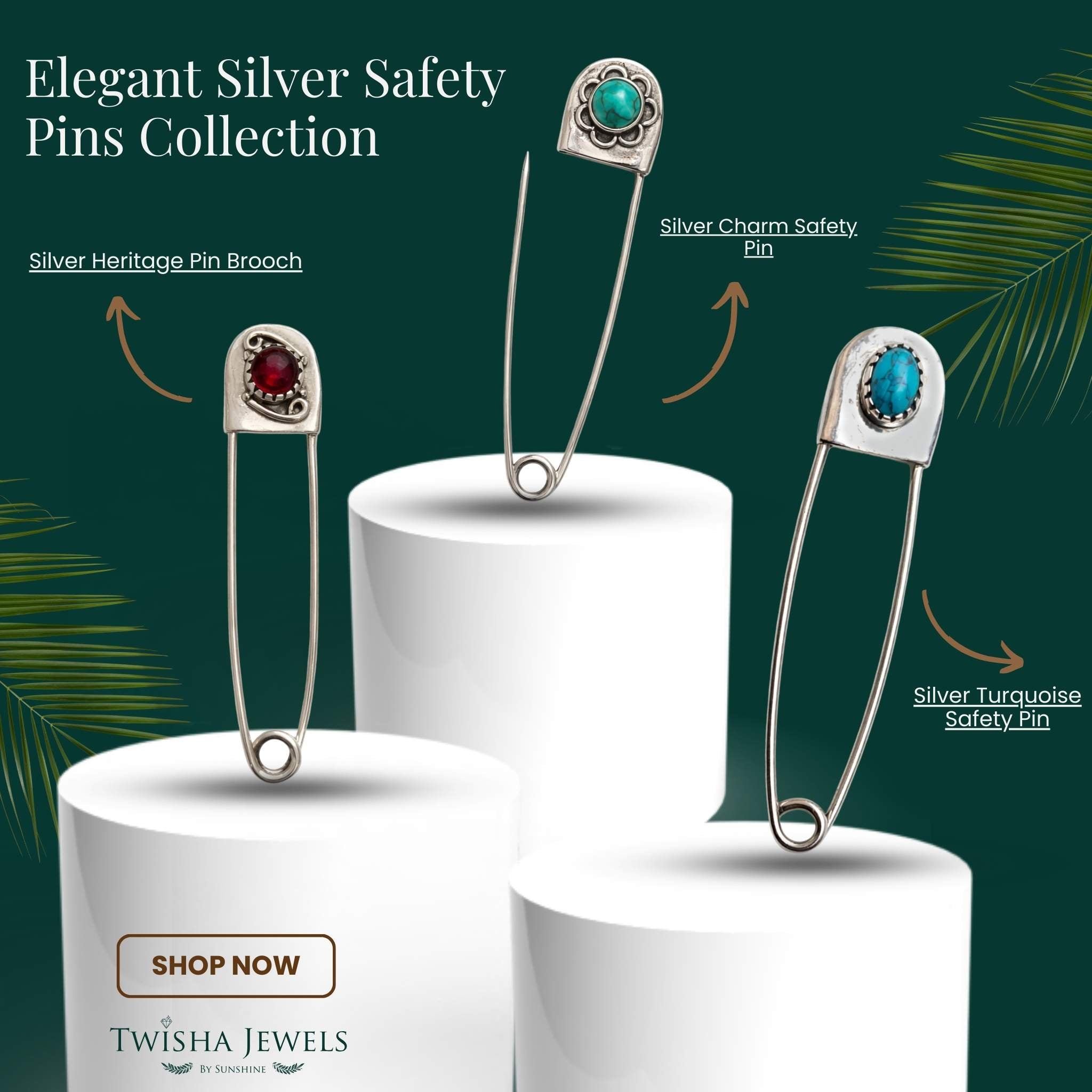 Elegant Silver Safety Pins