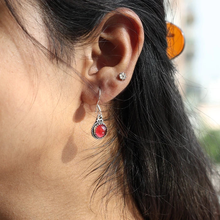 925 Silver Minimal Drop Earrings for Women | Elegant Stone Earrings