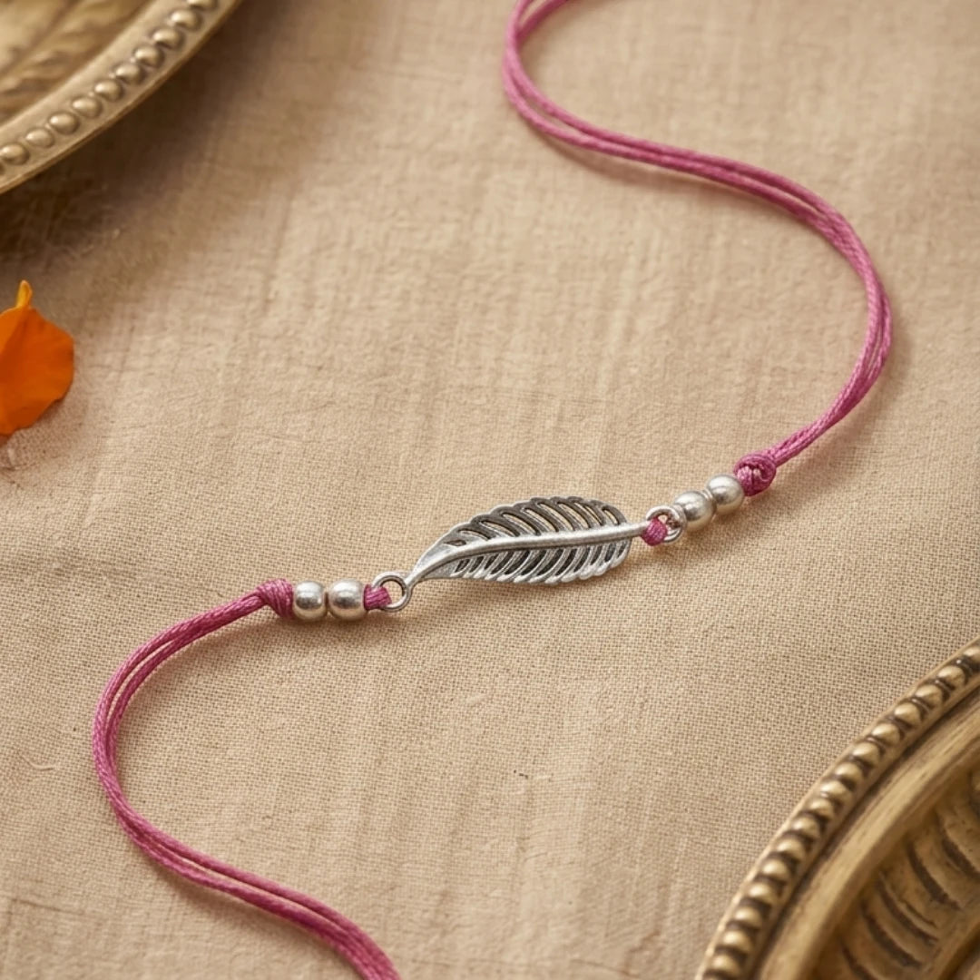 Leaf | Twisha's Bandhan Box | 925 Silver Rakhi