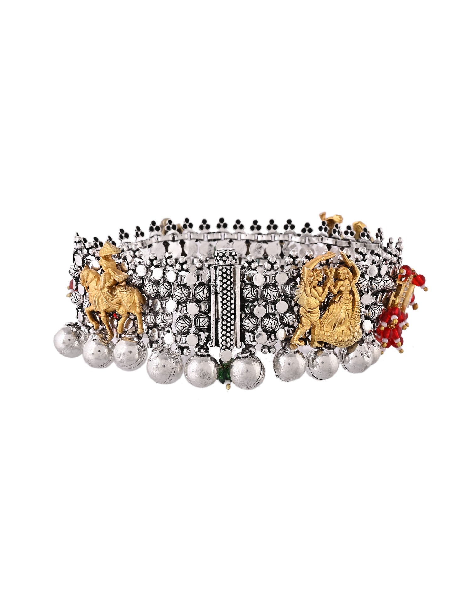 Vanya-Rajwada Motif Silver Anklet