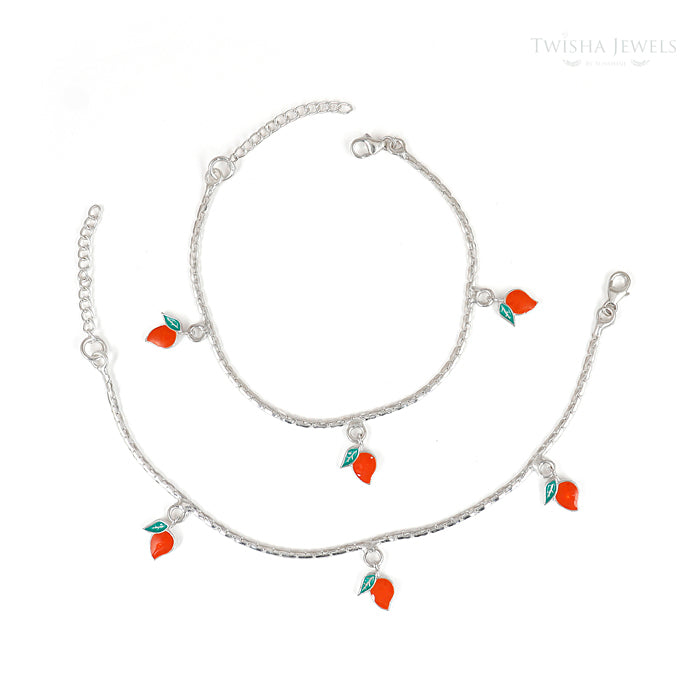 Mini Silver Mango Anklet