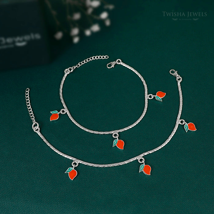 Mini Silver Mango Anklet
