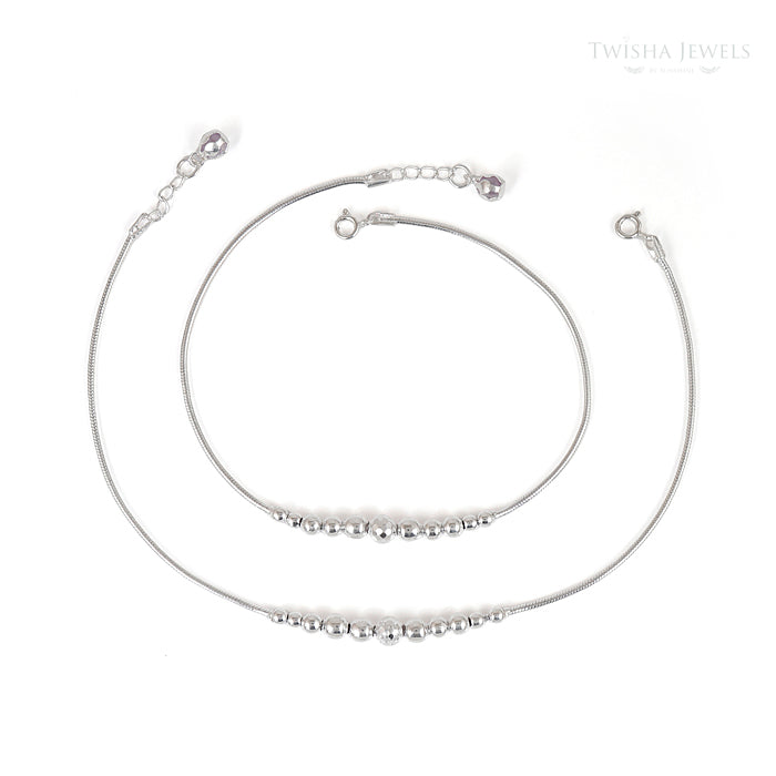 Classic Silver Bead Anklet