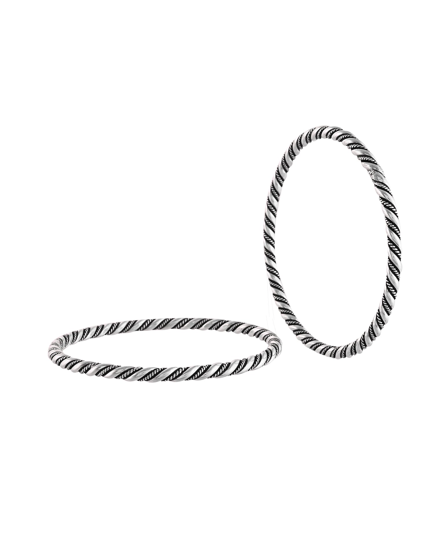 925 Silver Twist Charm Bangles