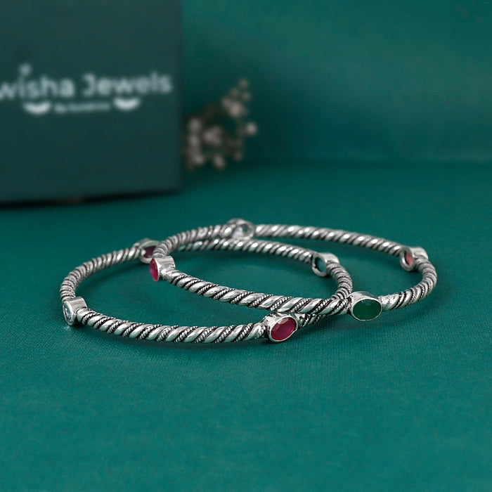 Pallav Ratna Silver Bangle