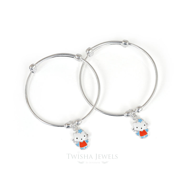 Kitty Cat Baby Silver Kada