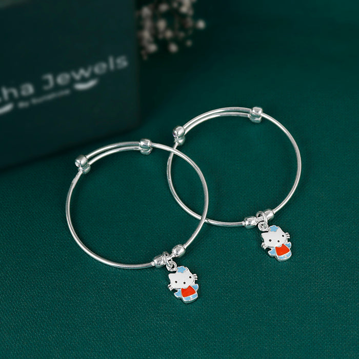 Kitty Cat Baby Silver Kada