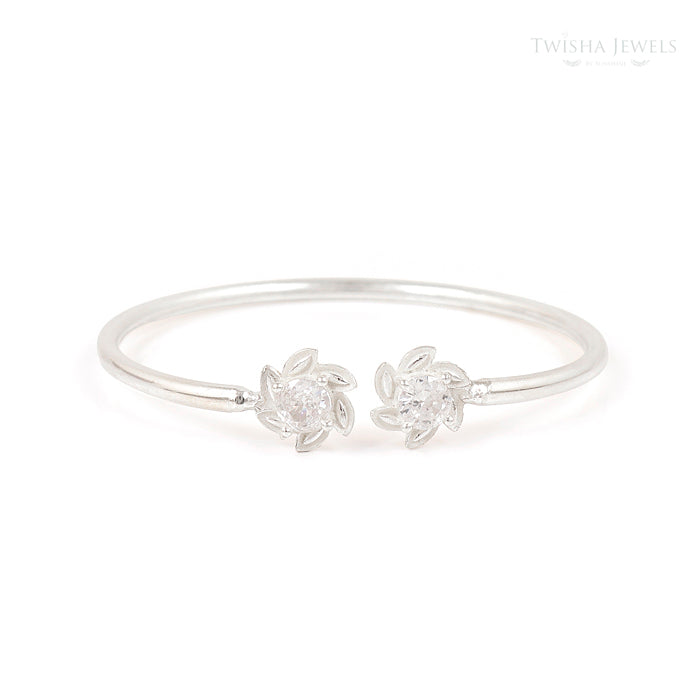 Silver Modern Kada Bangle