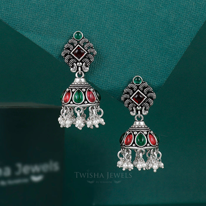 Maharani Ratna Silver Jhumka