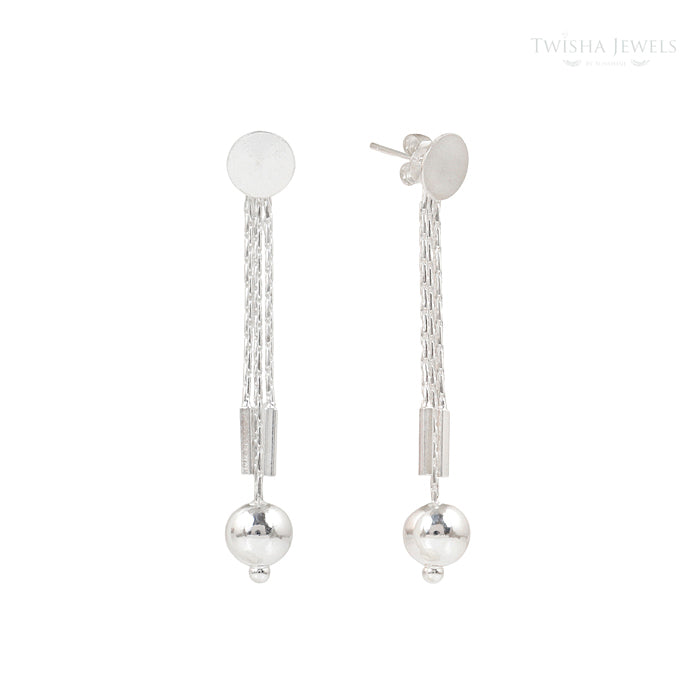 Silver Minimal Modern Earrings