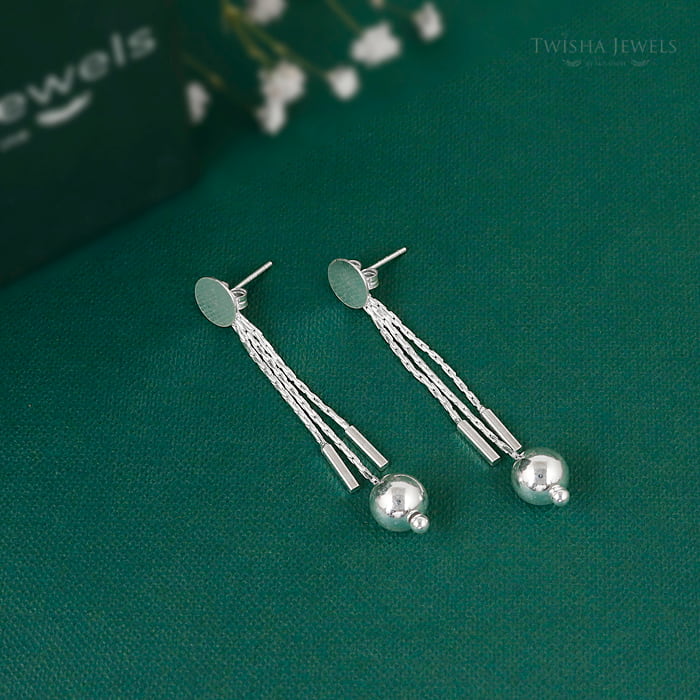 Silver Minimal Modern Earrings