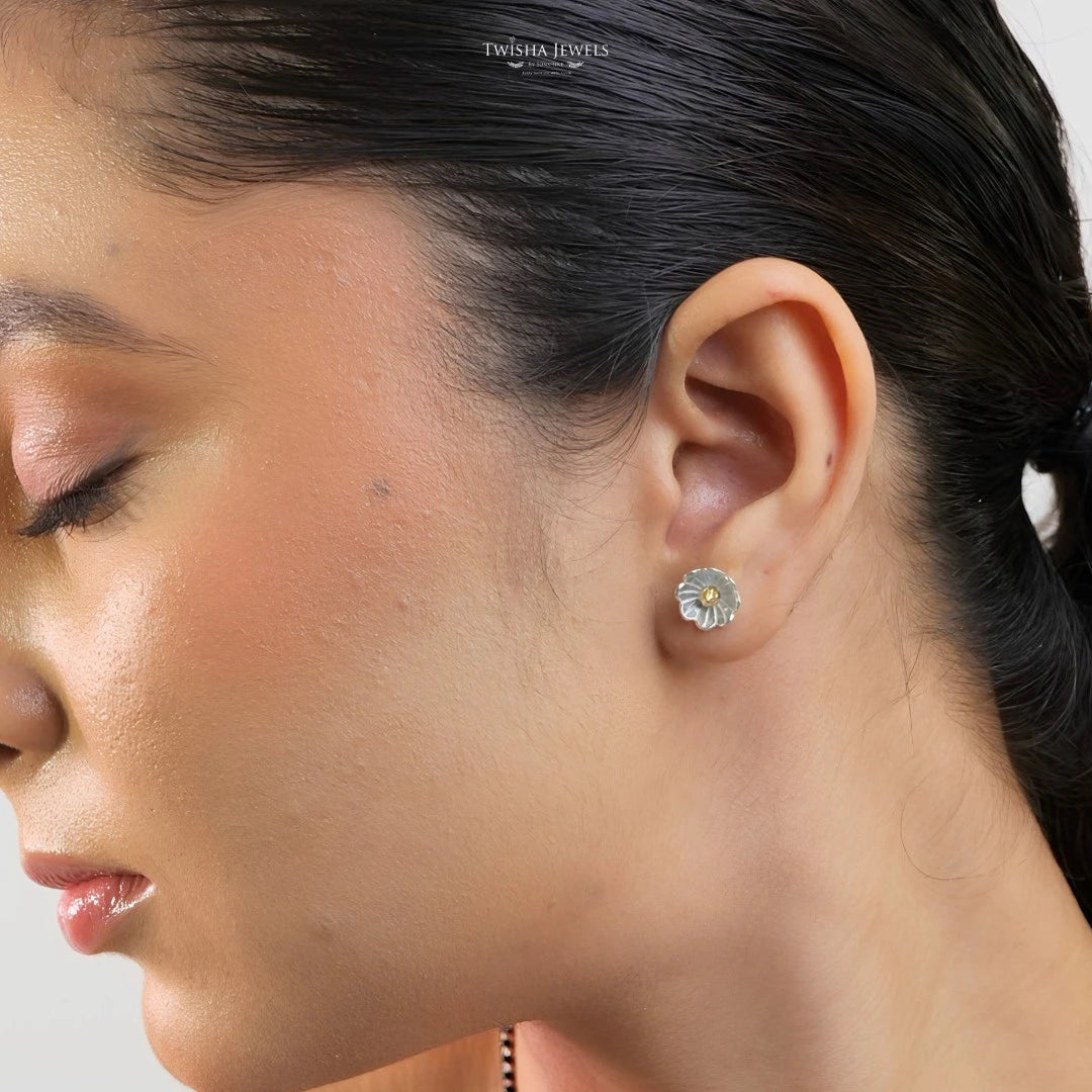 925 Silver Floral Tops Earrings