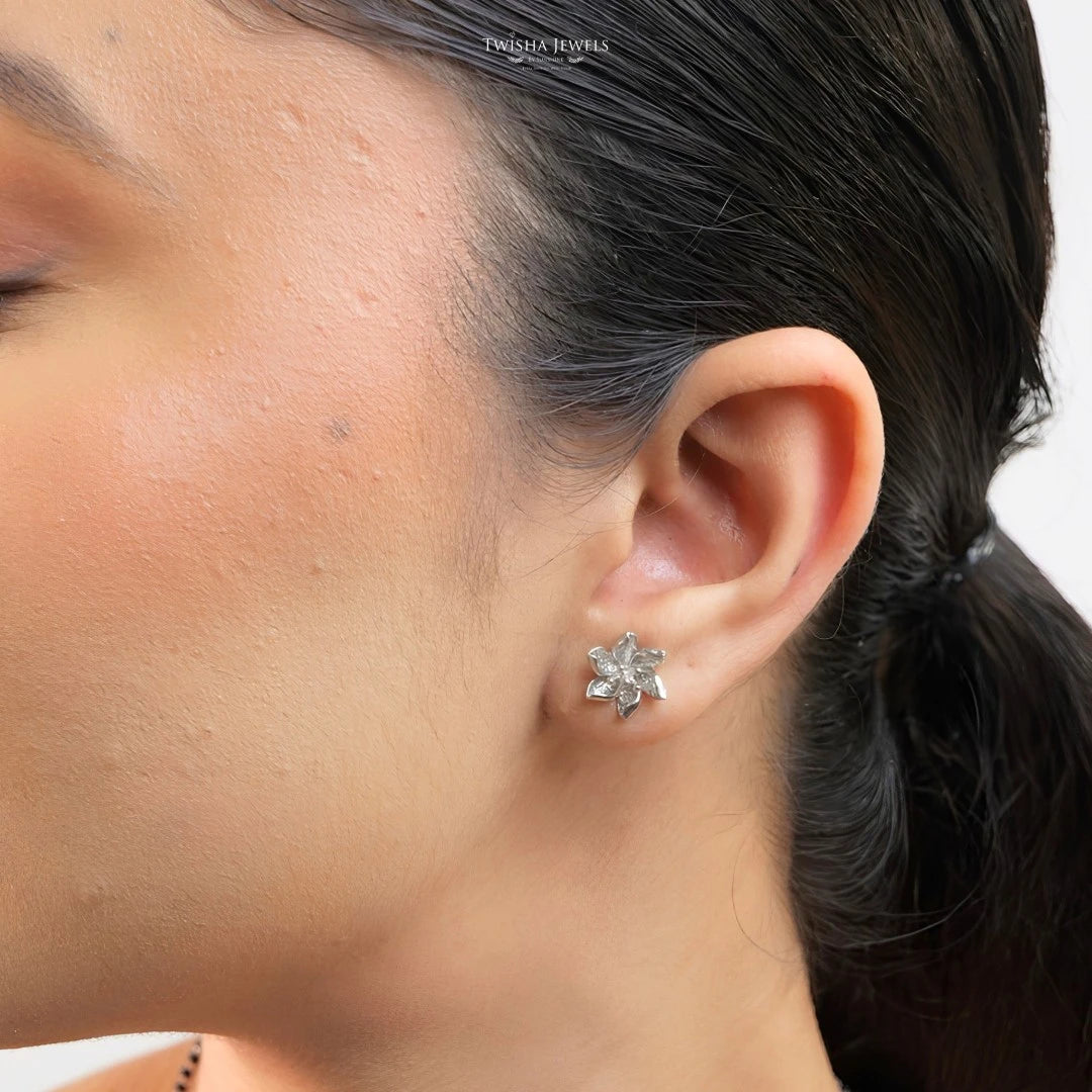 925 Silver Floral Earrings for Women | Elegant Flower Earrings
