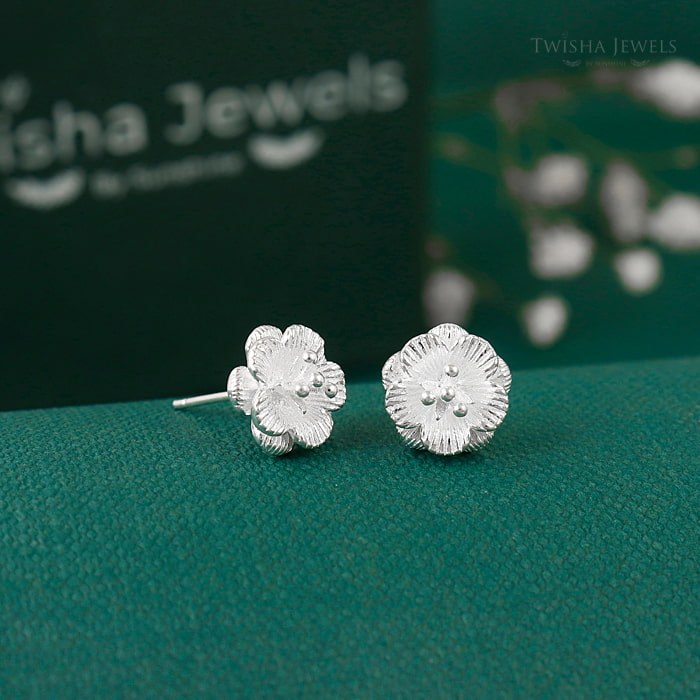 Silver Contemporary Stud Earrings