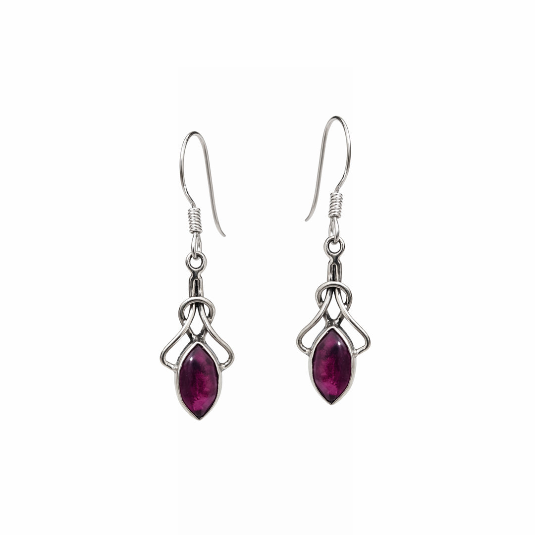 Classic Silver Red Earrings