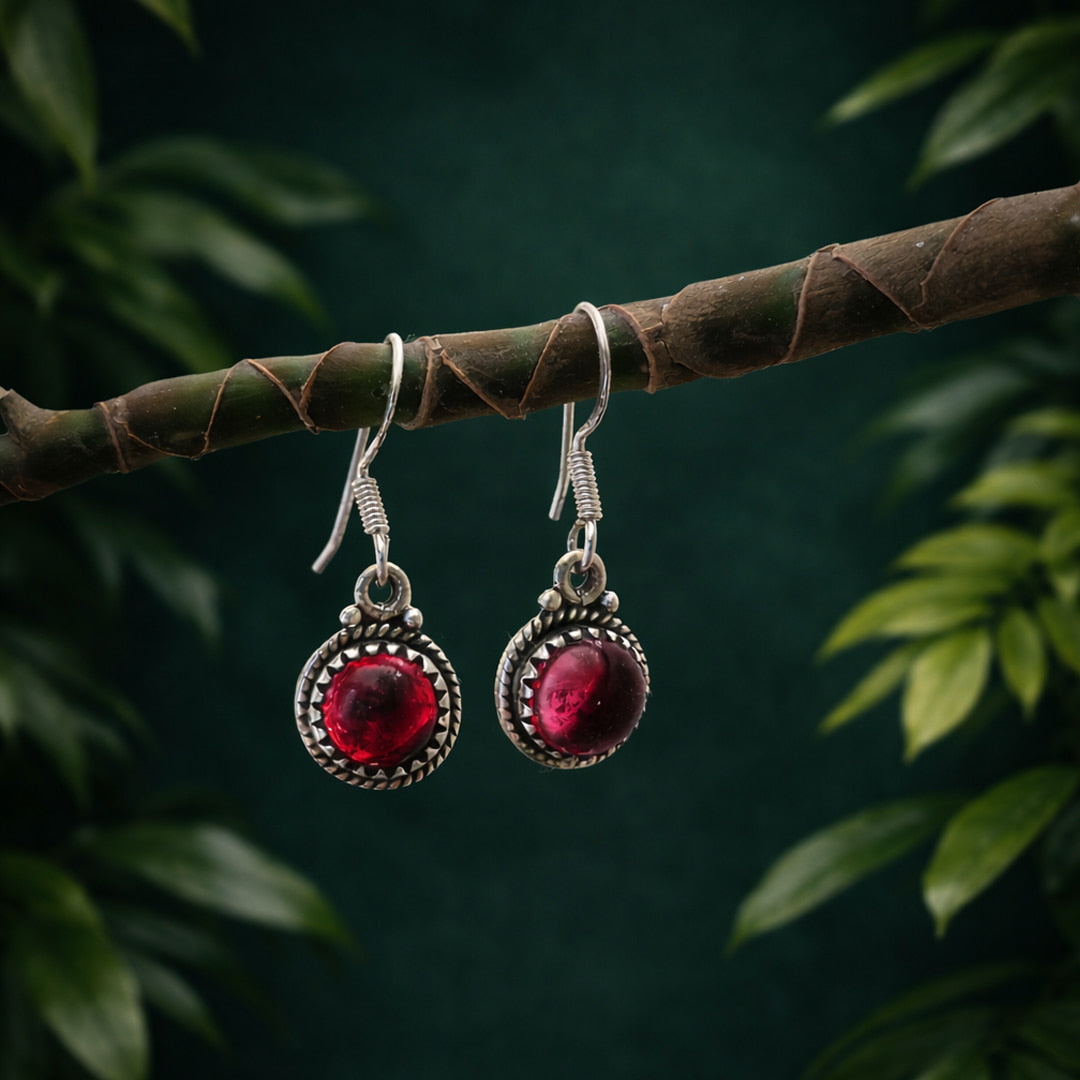 Elegant Silver Stone Earrings
