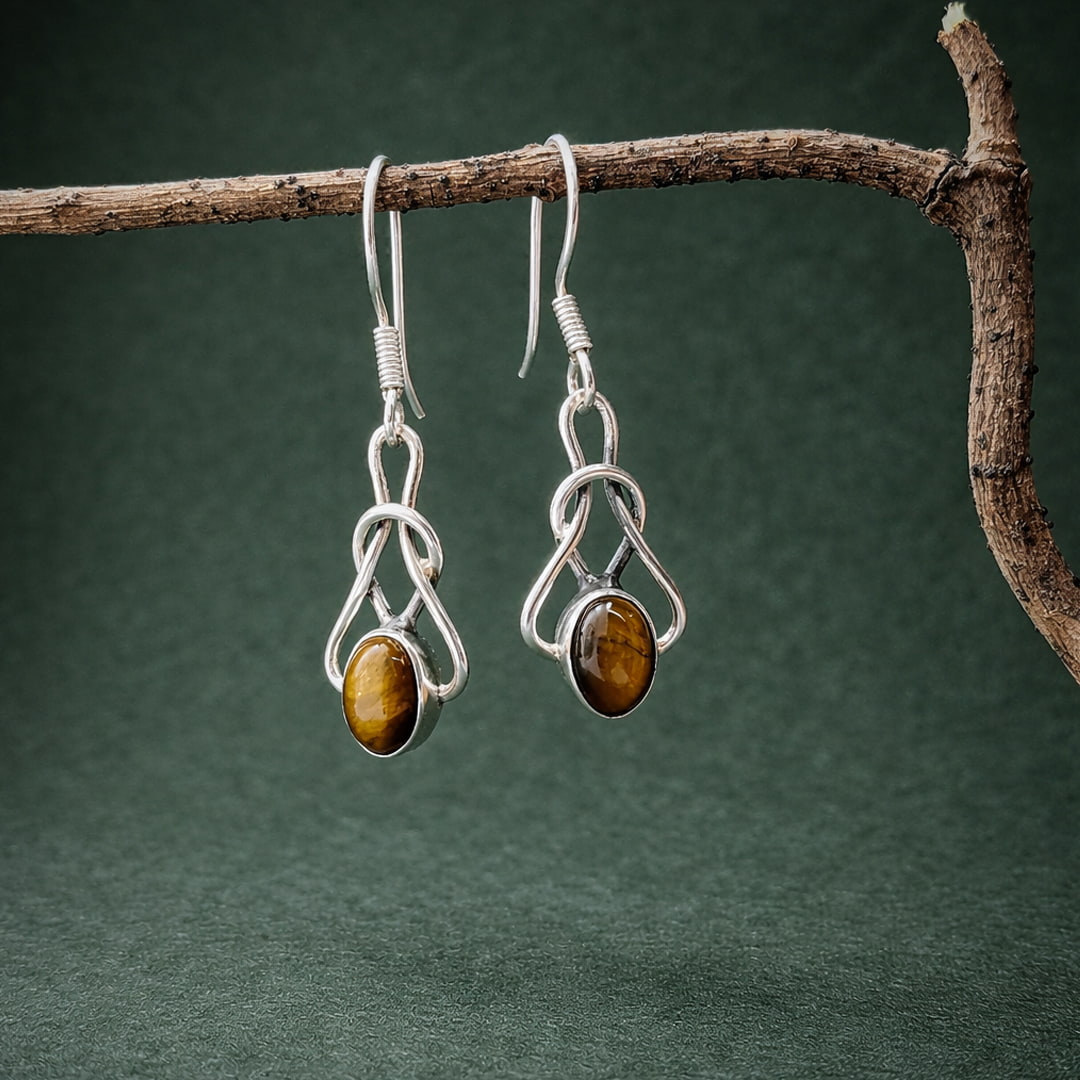 Silver Aura Drop Earrings