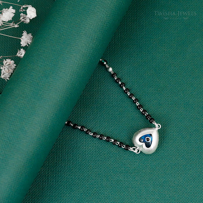 Silver Minimal Evil Mangalsutra