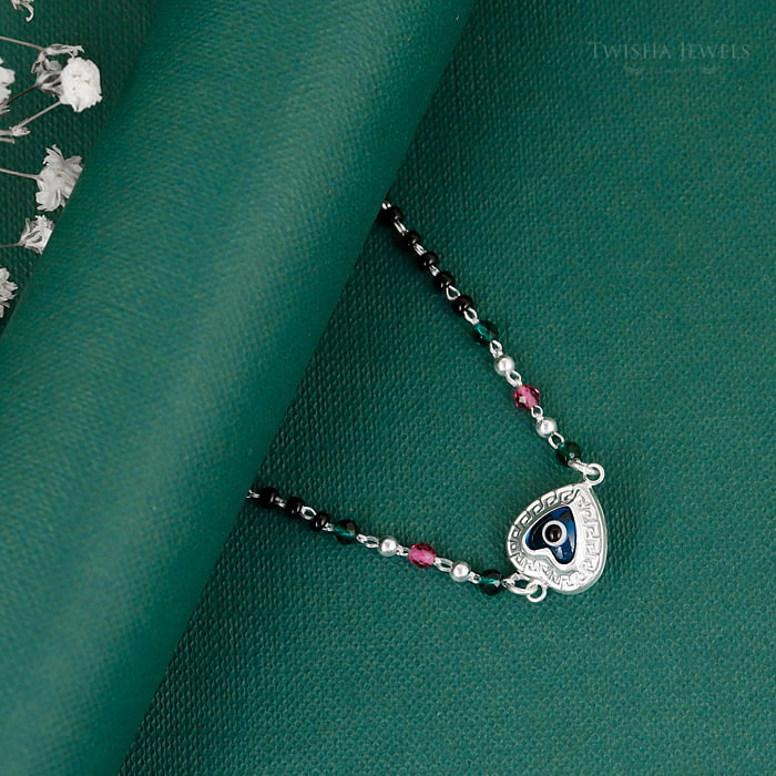 Silver Modern Evil Eye Mangalsutra