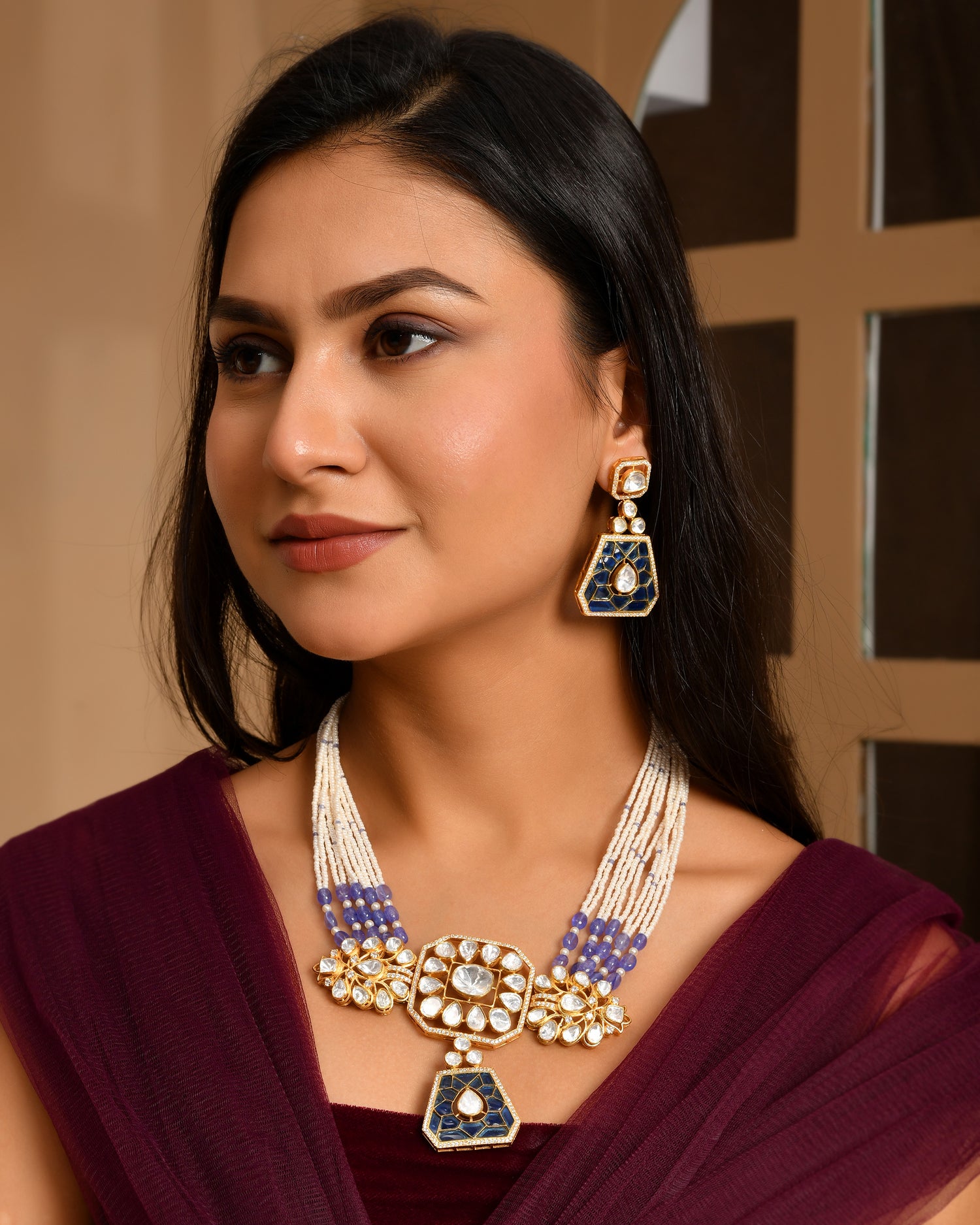 Royal Blue Kundan Necklace