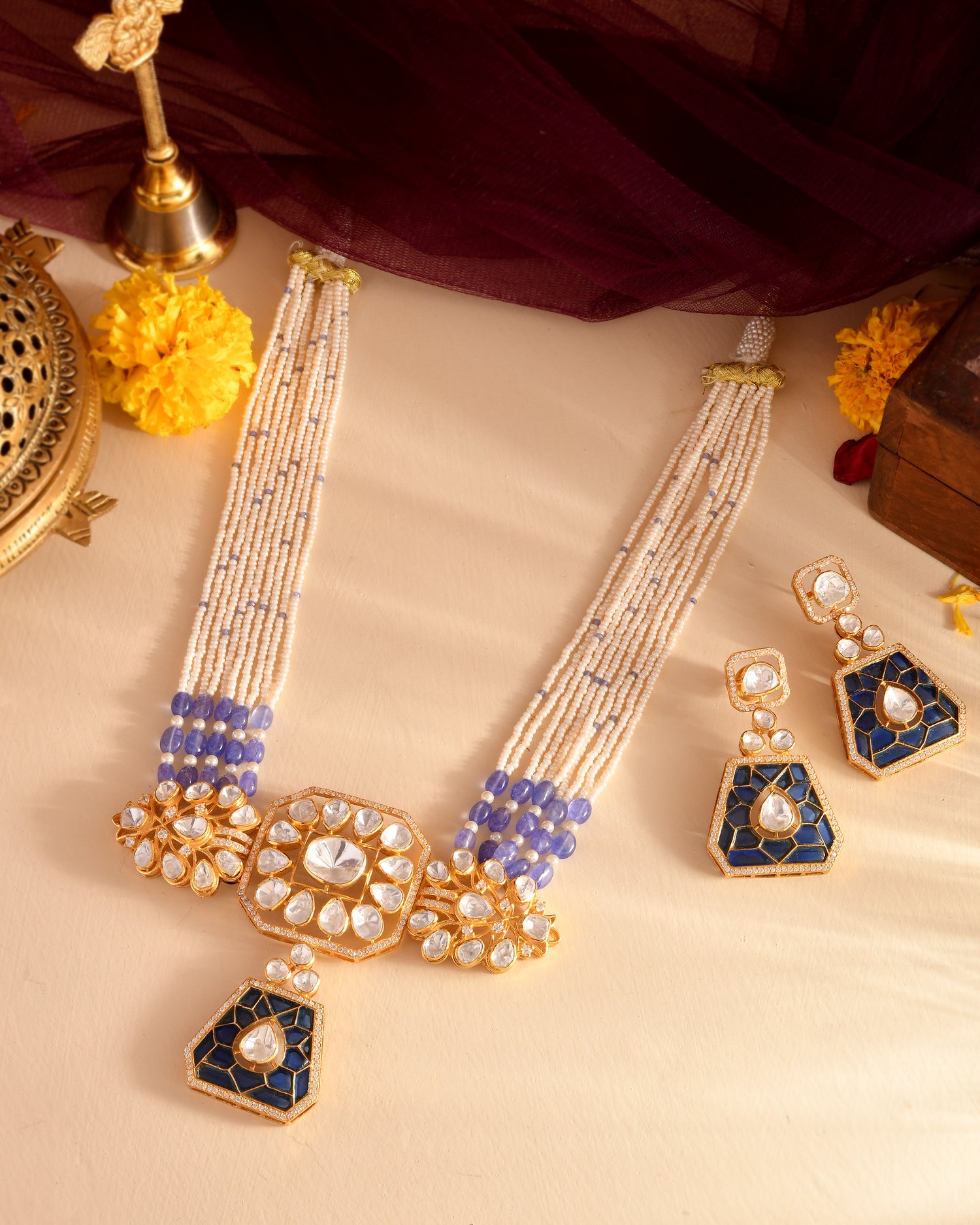 Royal Blue Kundan Necklace