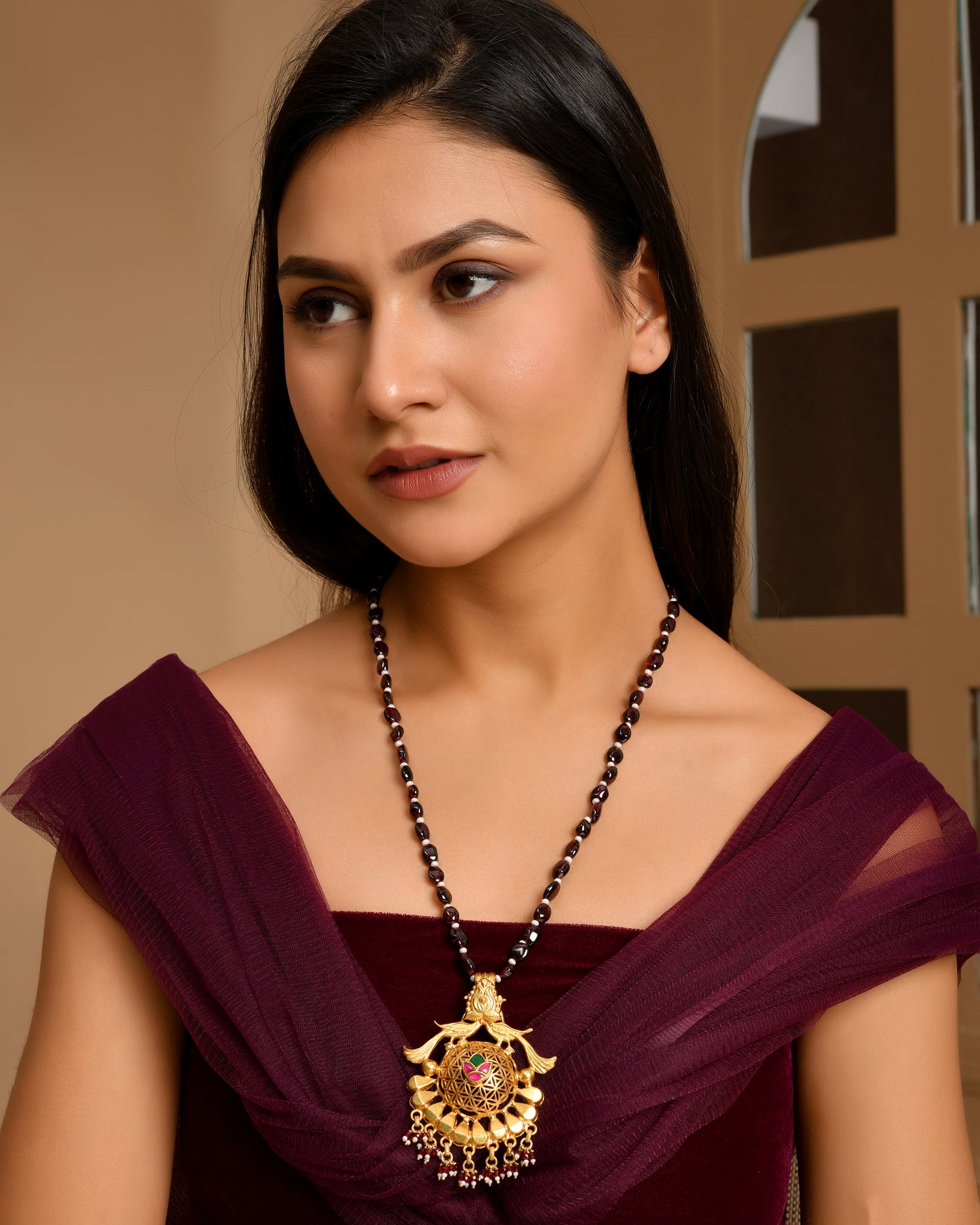 Rajwada Ganpati Long Necklace