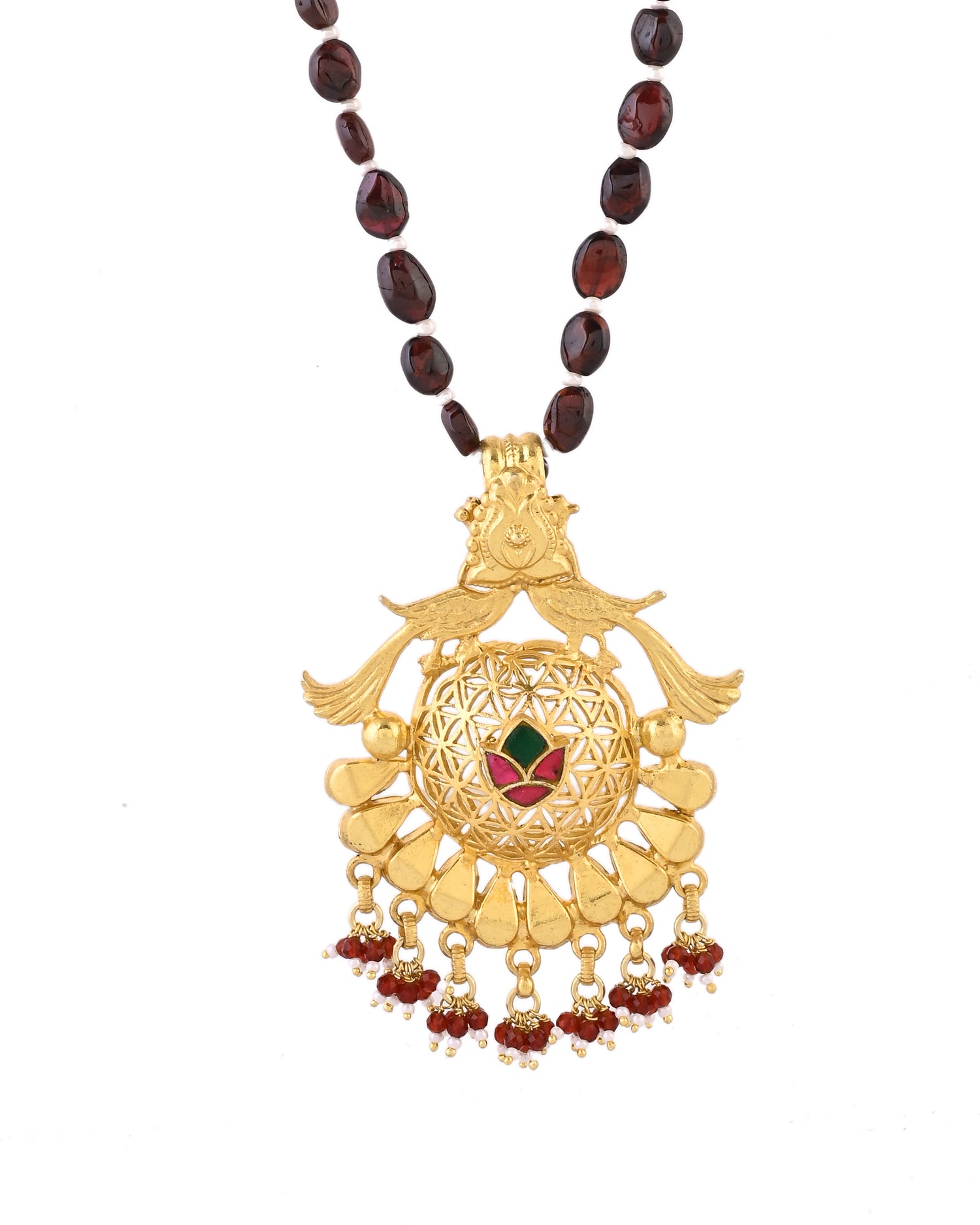Rajwada Ganpati Long 925 Silver Necklace