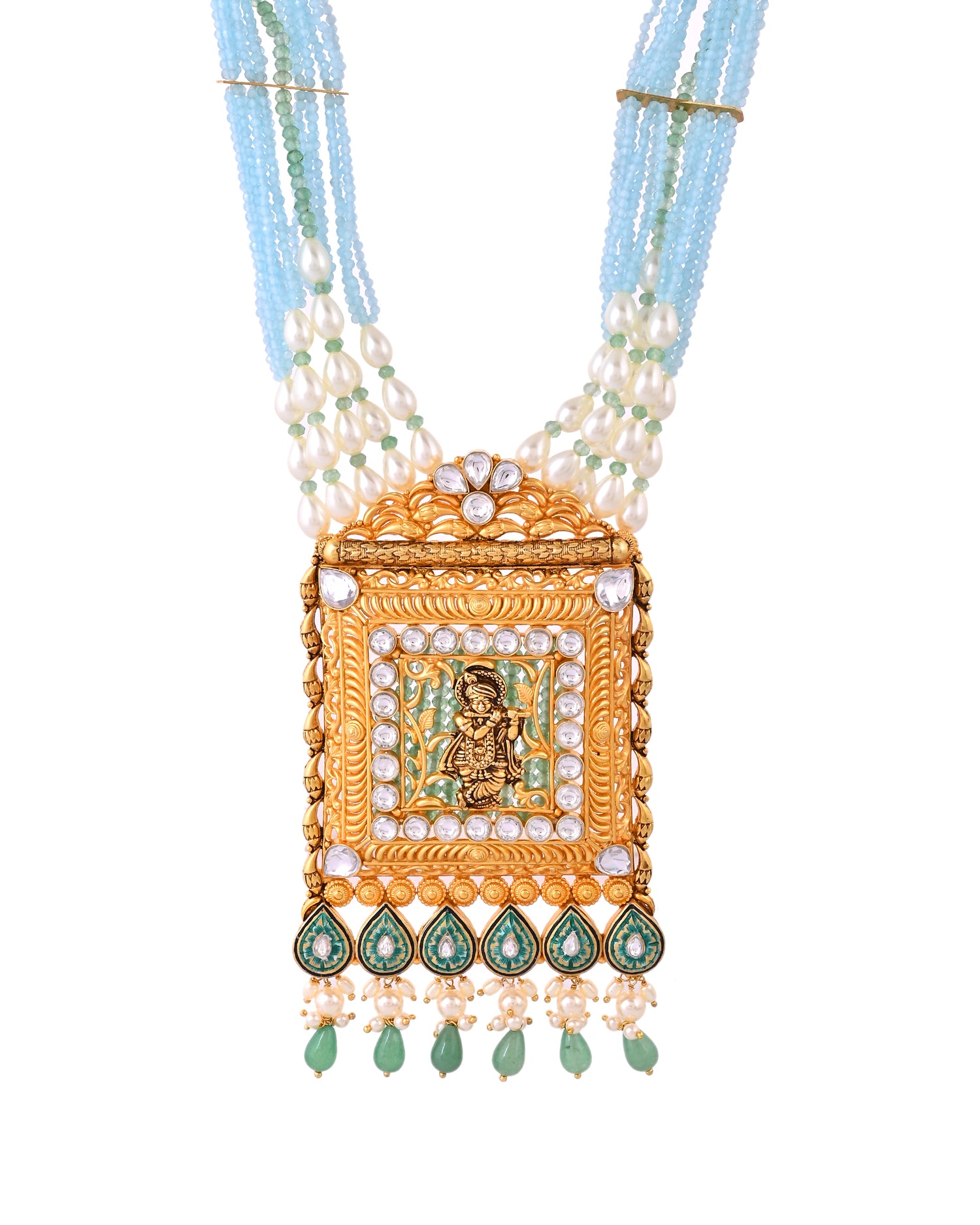 Rajwada Goddess Heritage Silver Necklace