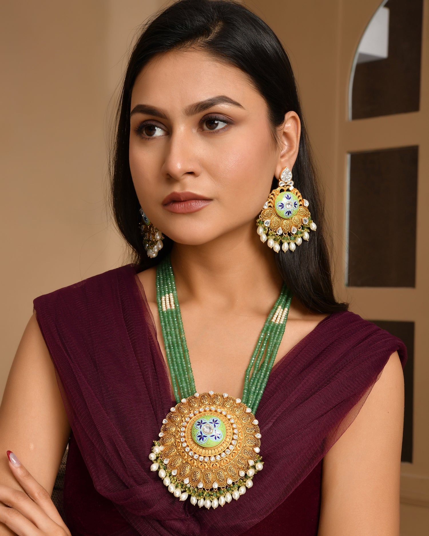 Rajwada Green Radiance Necklace