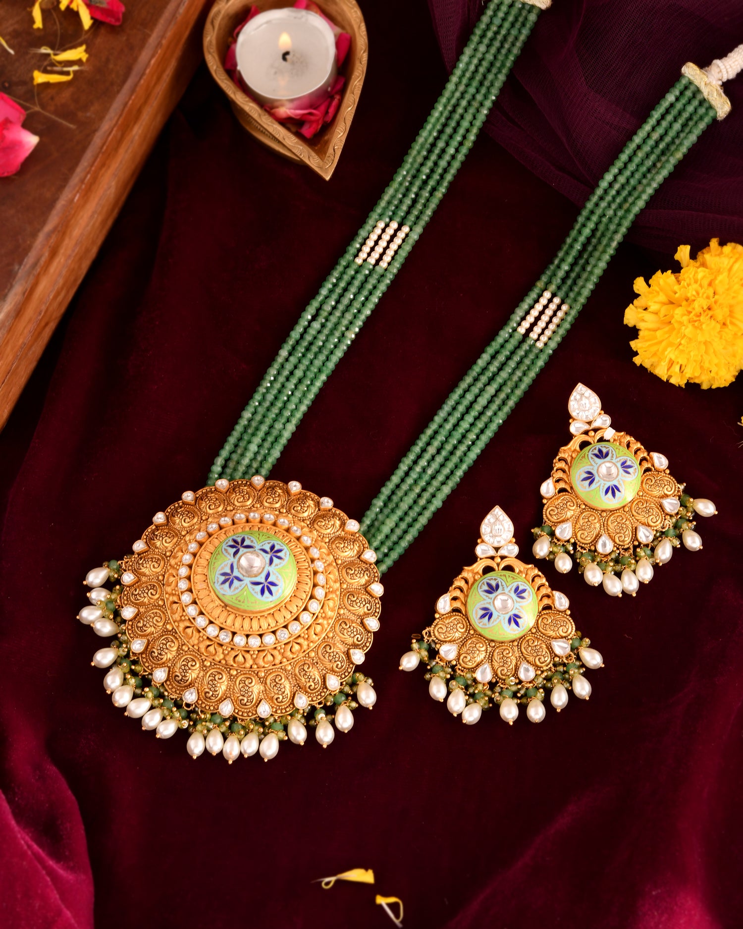 Rajwada Green Radiance Necklace