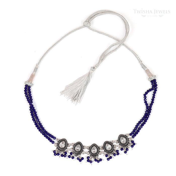 Ruhani Bloom Silver Necklace Set