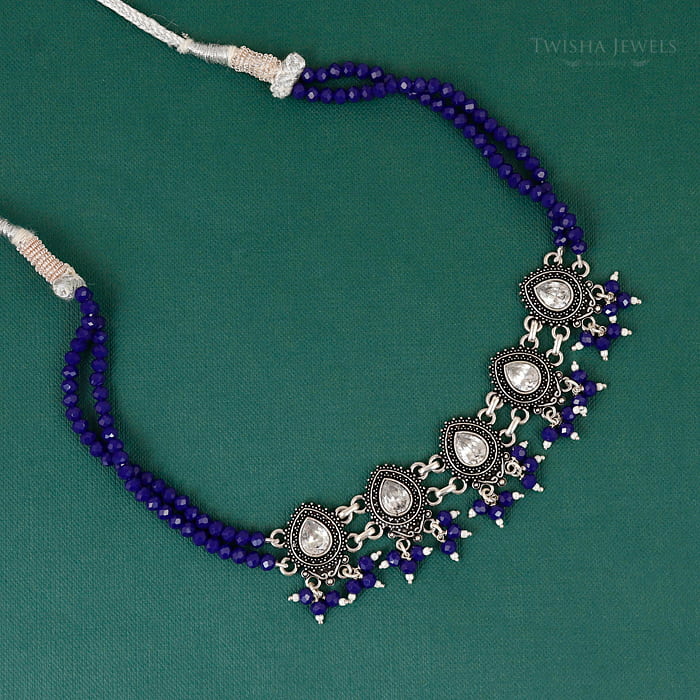 Ruhani Bloom Silver Necklace Set