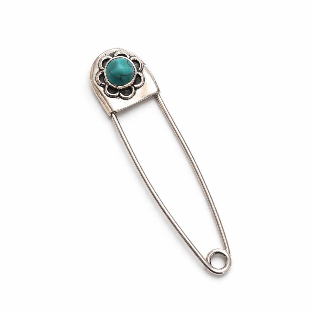 Silver Charm Safety Pin – Twisha Jewels