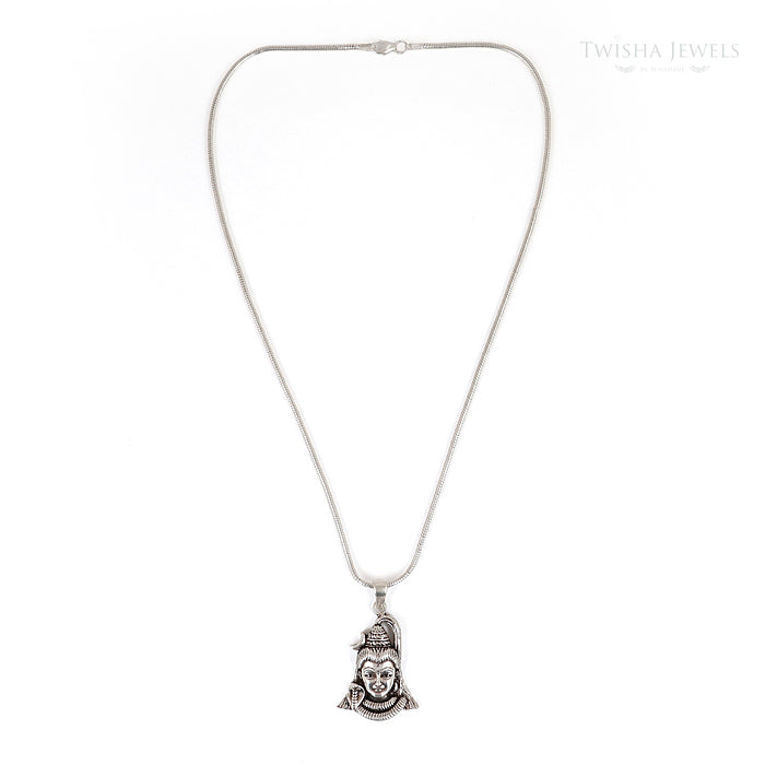 Silver Mahadev Blessing Pendant