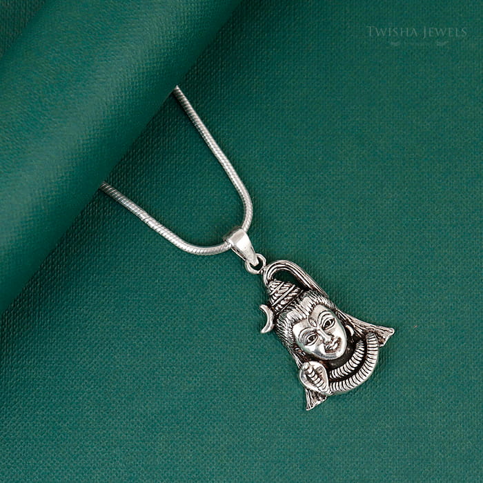Silver Mahadev Blessing Pendant