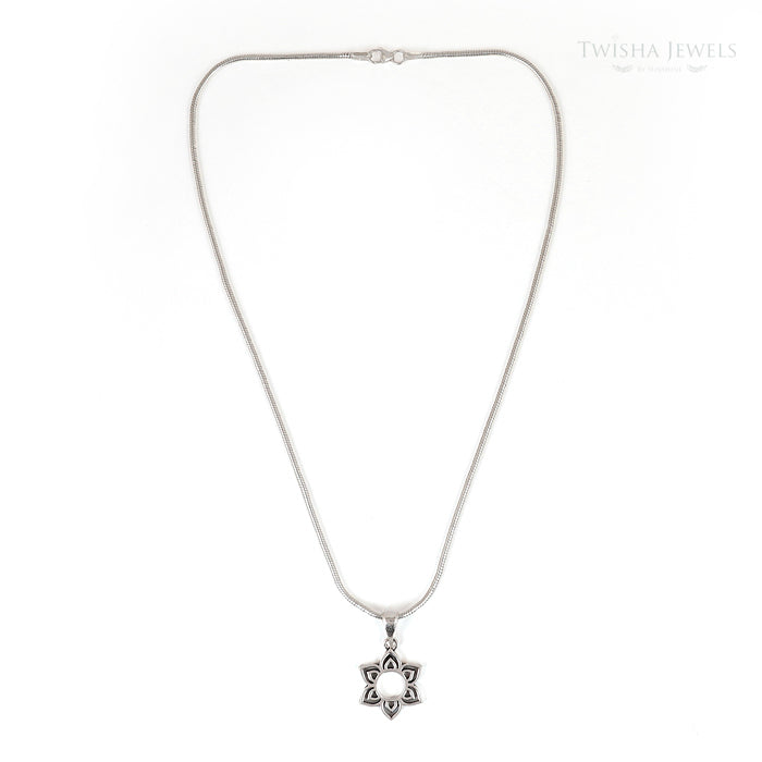 Celestial Silver Flower Pendant