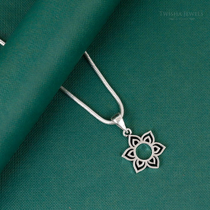 Celestial Silver Flower Pendant