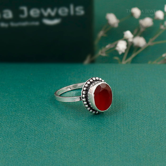 Silver Noor Ruby Ring