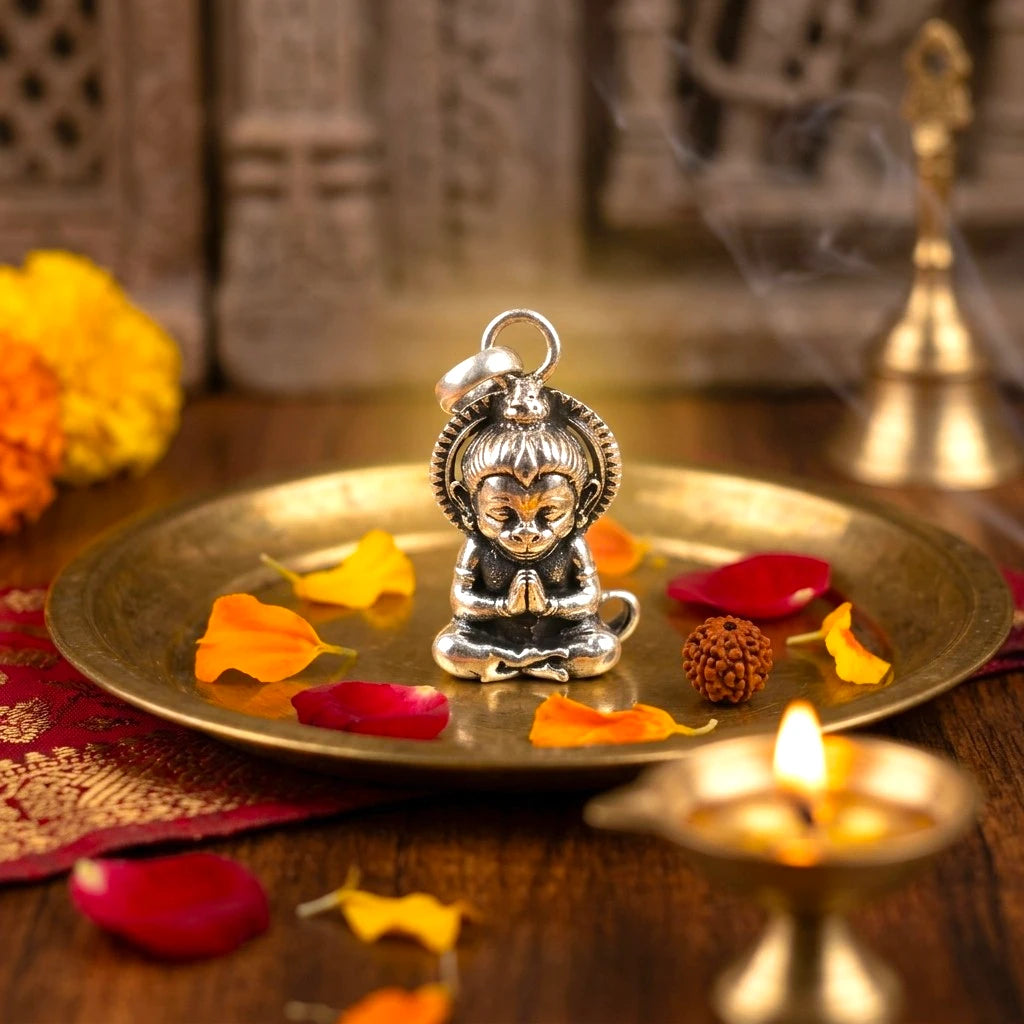 925 Silver Bal Hanuman Pendant for Kids | Hallmarked Silver Hanuman Necklace