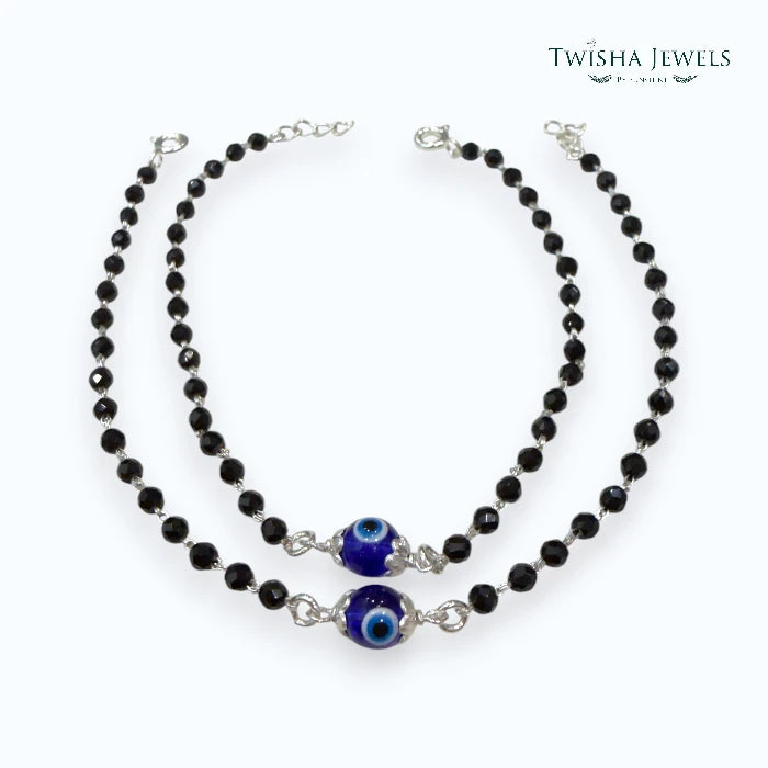 925 Silver Evil Eye Kids Chain Anklet