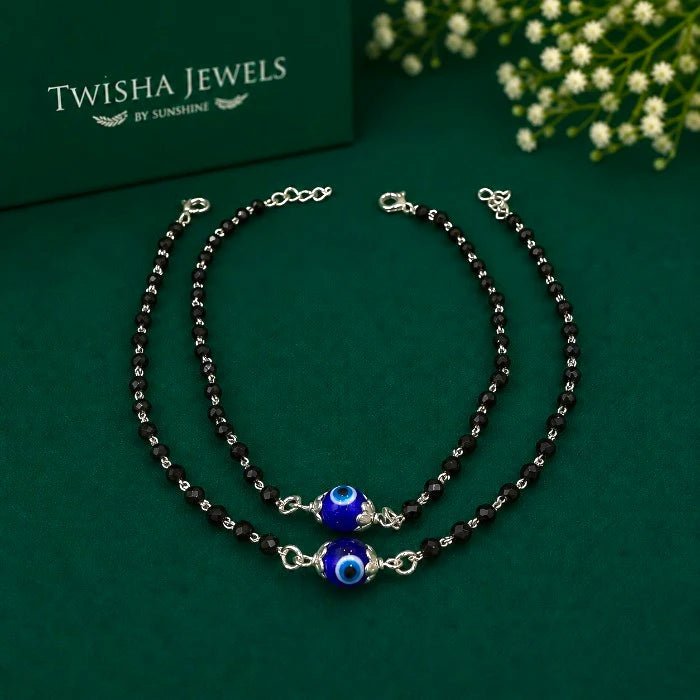 925 Silver Evil Eye Kids Chain Anklet