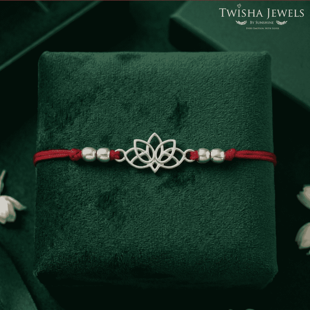 Lotus | Twisha's Bandhan Box | 925 Silver Rakhi