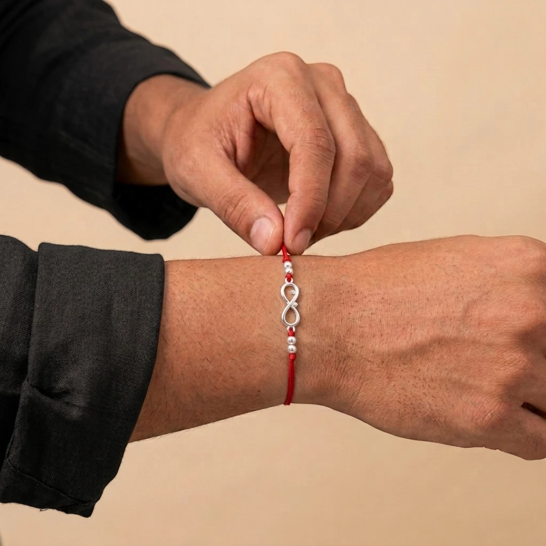 Infinity Loop | Twisha's Bandhan Box | 925 Silver Rakhi