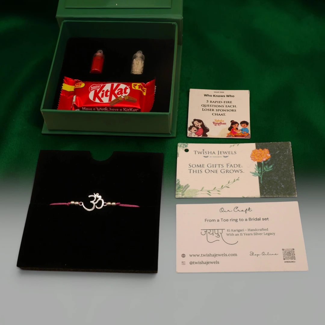Om | Twisha's Bandhan Box | 925 Silver Rakhi